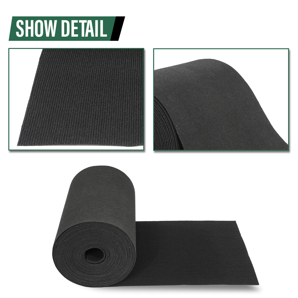 18" x 50' Ribbed Bunk Carpet / Marine Boat Trailer Runners / Outdoor - Black