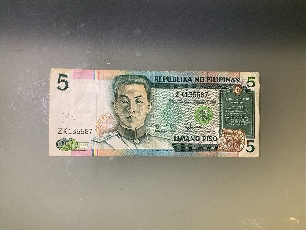 Philippines 5 Piso 1987 Circulated