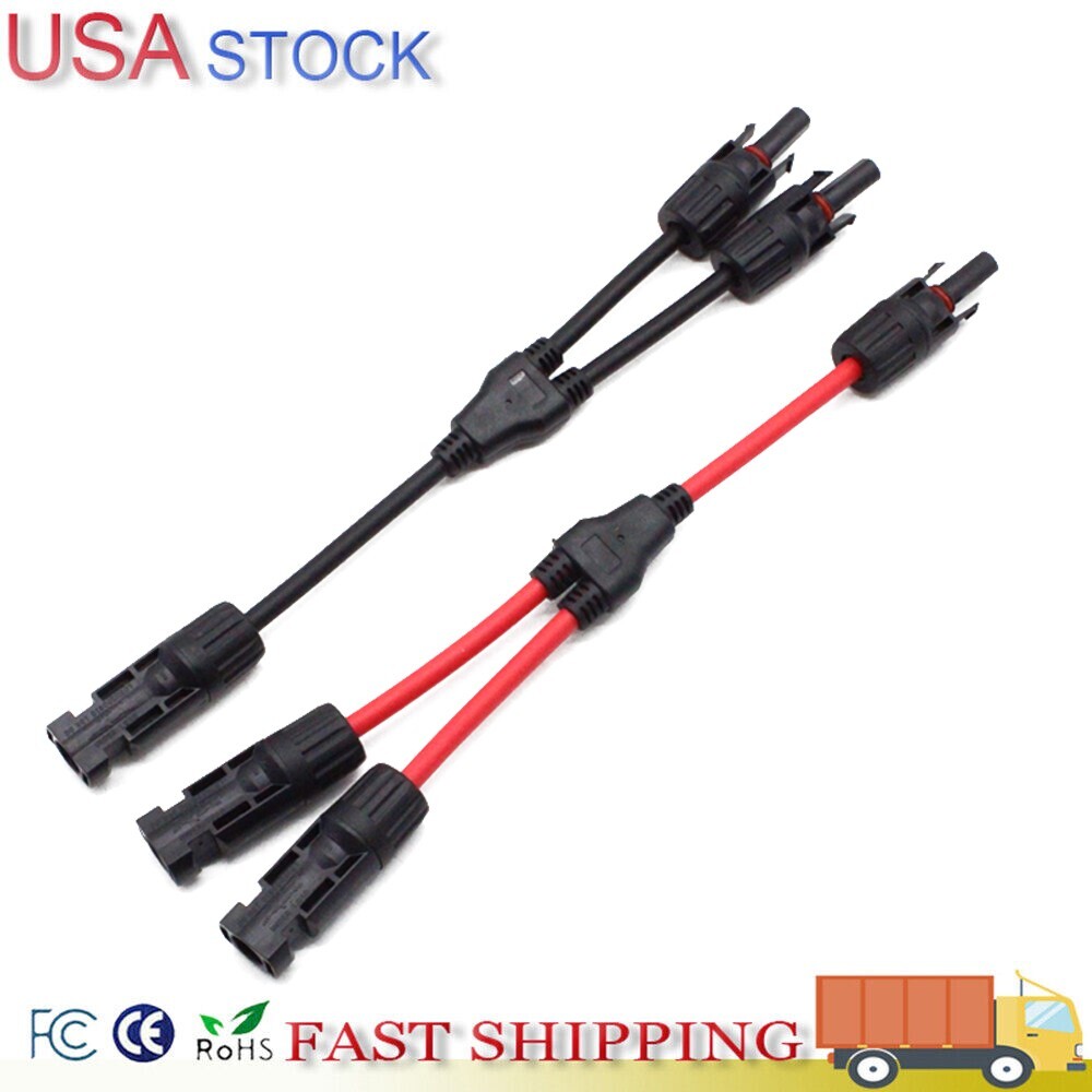 Solar Connectors Y Branch Adapter Cable Wire Plug Tool for Solar Panel Extension