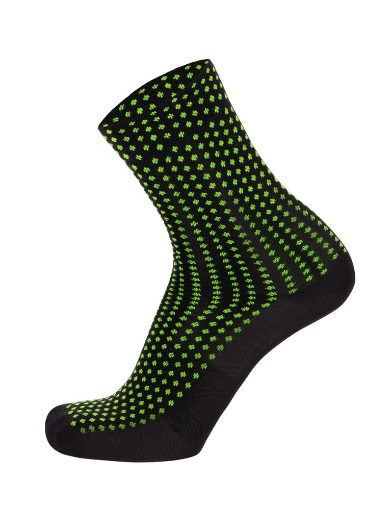 Sfera Medium Profile Socks - Black/Green by Santini