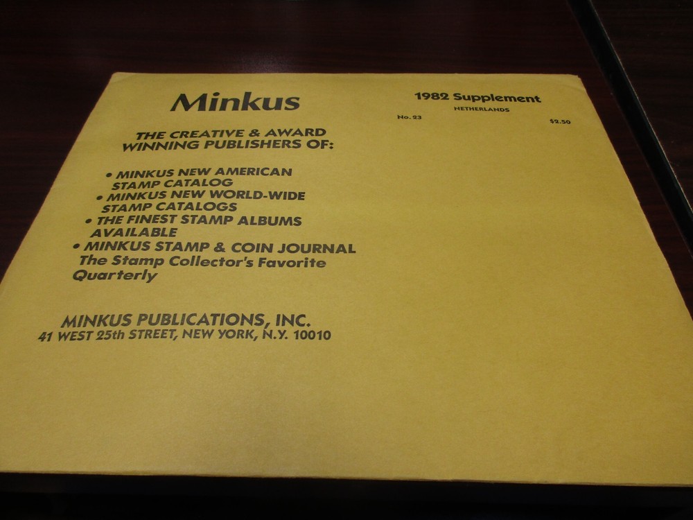 "MINKUS"  1982  SUPPLEMENT NETHERLANDS  #23  W/FREE SHIPPING!!!