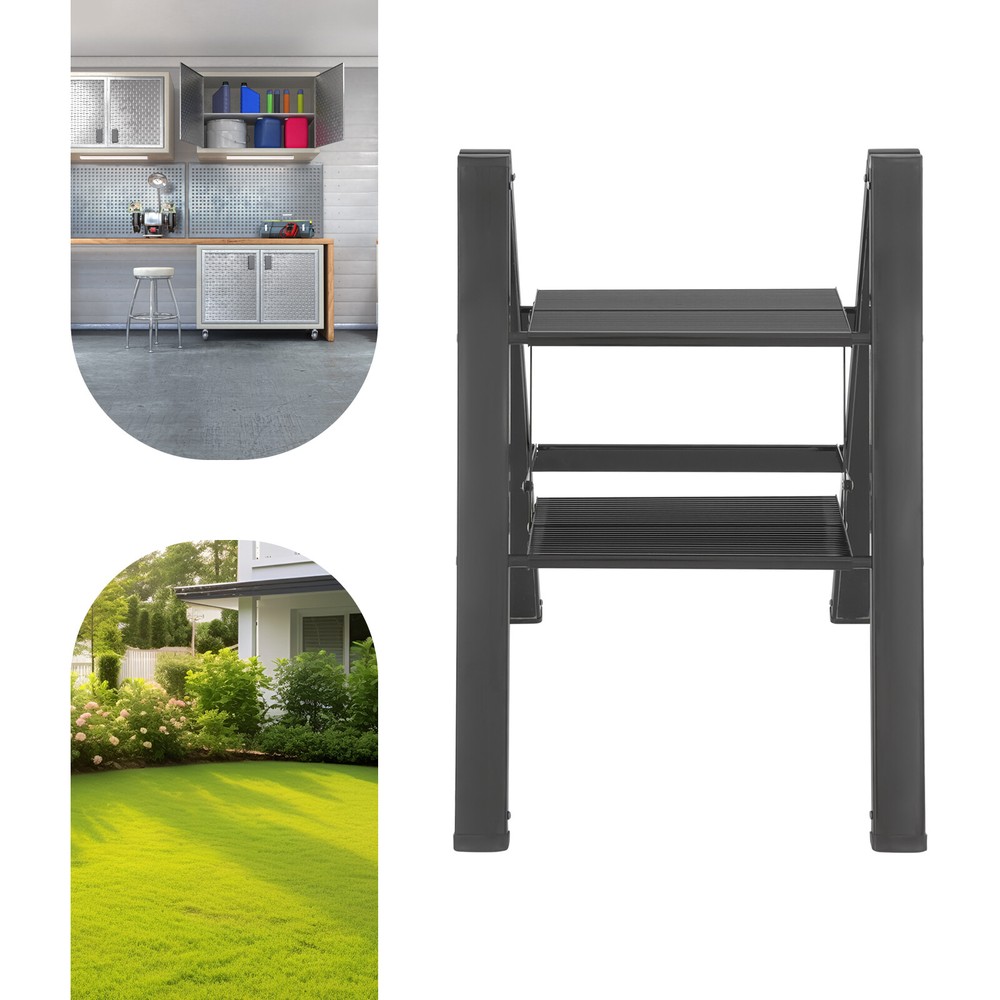A-shaped Folding 2-Step Ladder Foldable Step Ladder 661.39lbs Load-capacity