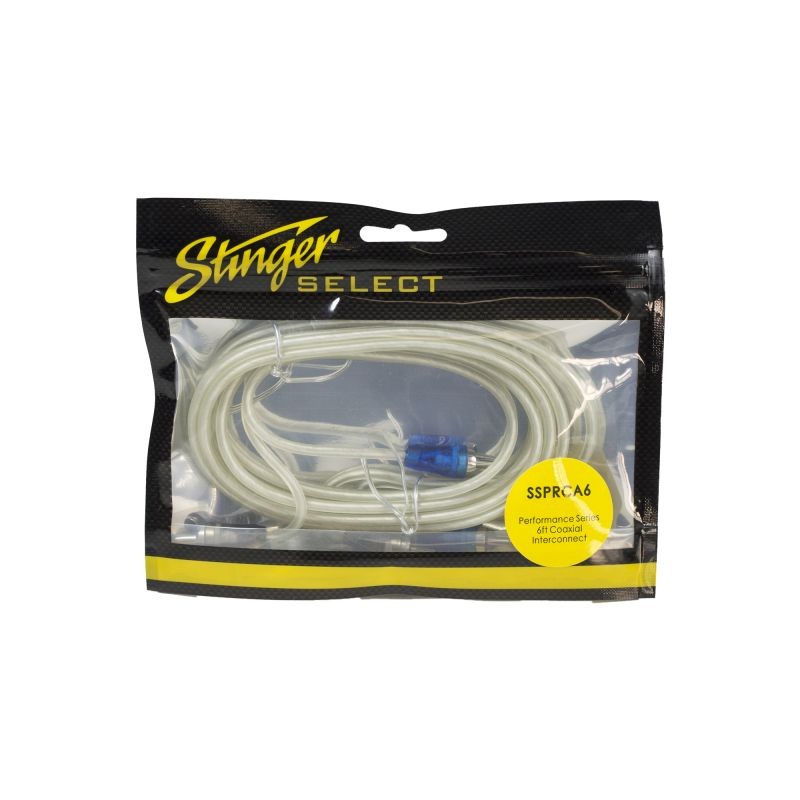 Stinger Select SSPRCA6 Performance Series 6' Coaxial Interconnect,Blue, White