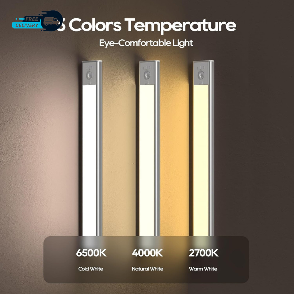 2 Pack under Cabinet Lighting3 Color Temperatures Motion Sensor Light Indoor LED