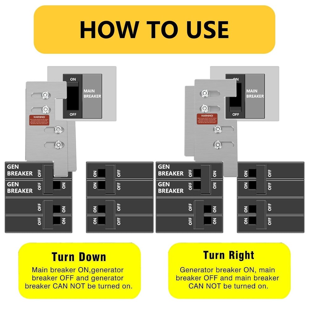 Generator Interlock Kit Compatible with Eaton/Cutler Hammer Vertical Throw...