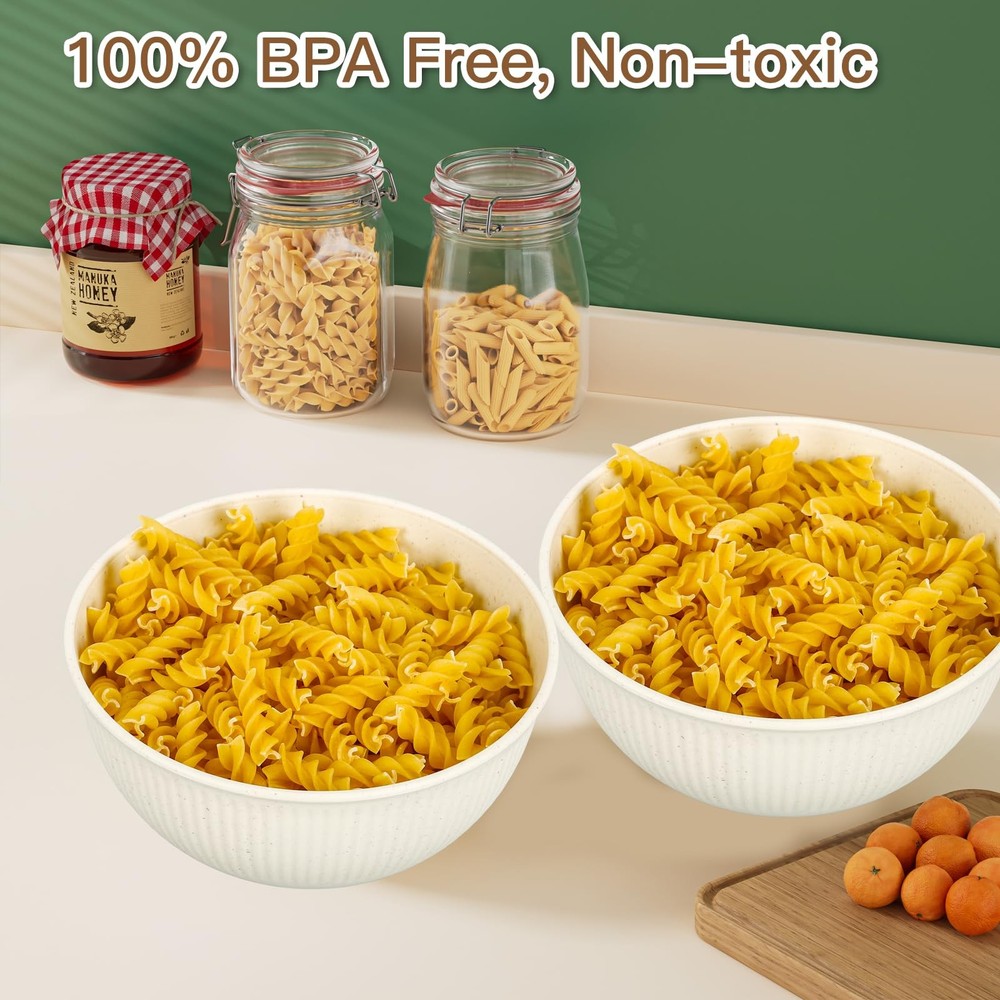 18PCS Wheat Straw Dinnerware Sets Unbreakable Reusable Set Beige