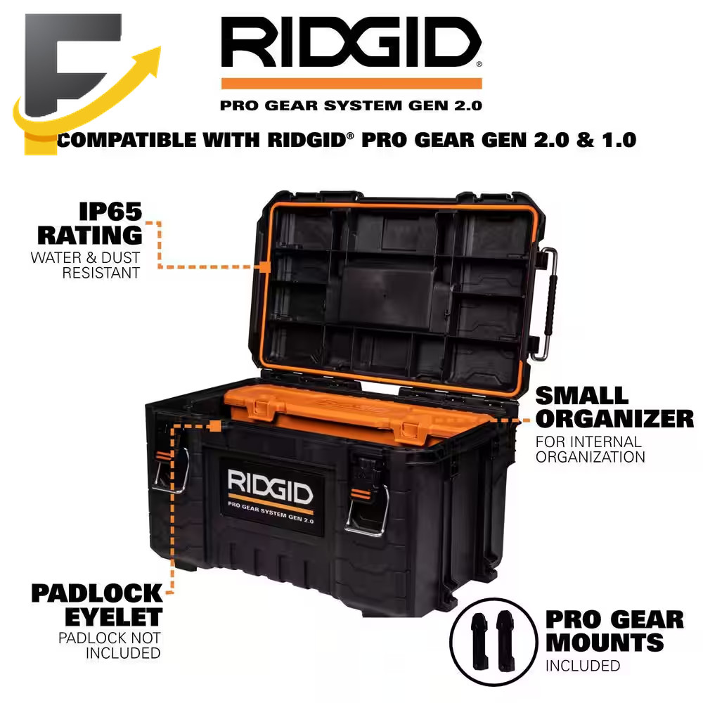 Pro Gear System Gen 2.0 Stackable Durable 22 In. Modular Tool Box Storage