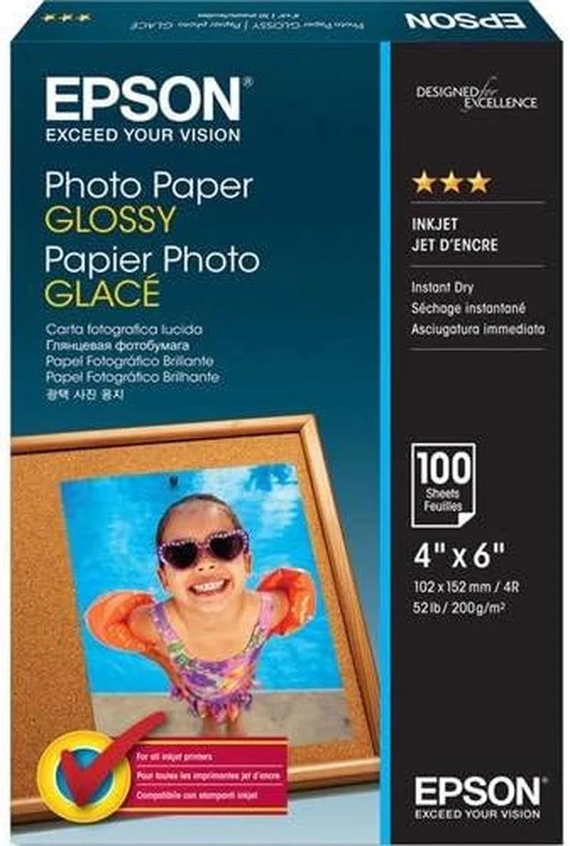 Epson Value Photo Paper Glossy, 4"x6", 100 Sheets (s400034)