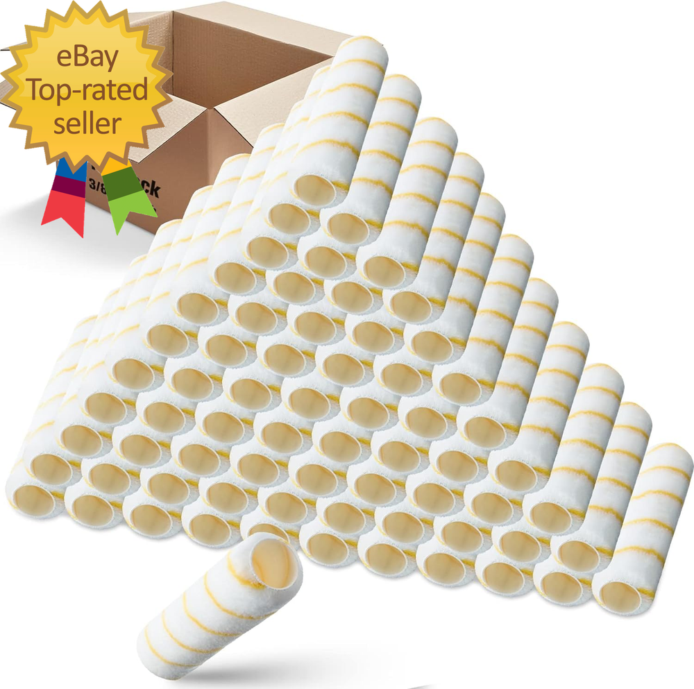 100 Pieces Paint Roller Covers 1/2 X 9 Inch Microfiber Paint Roller Covers Naps
