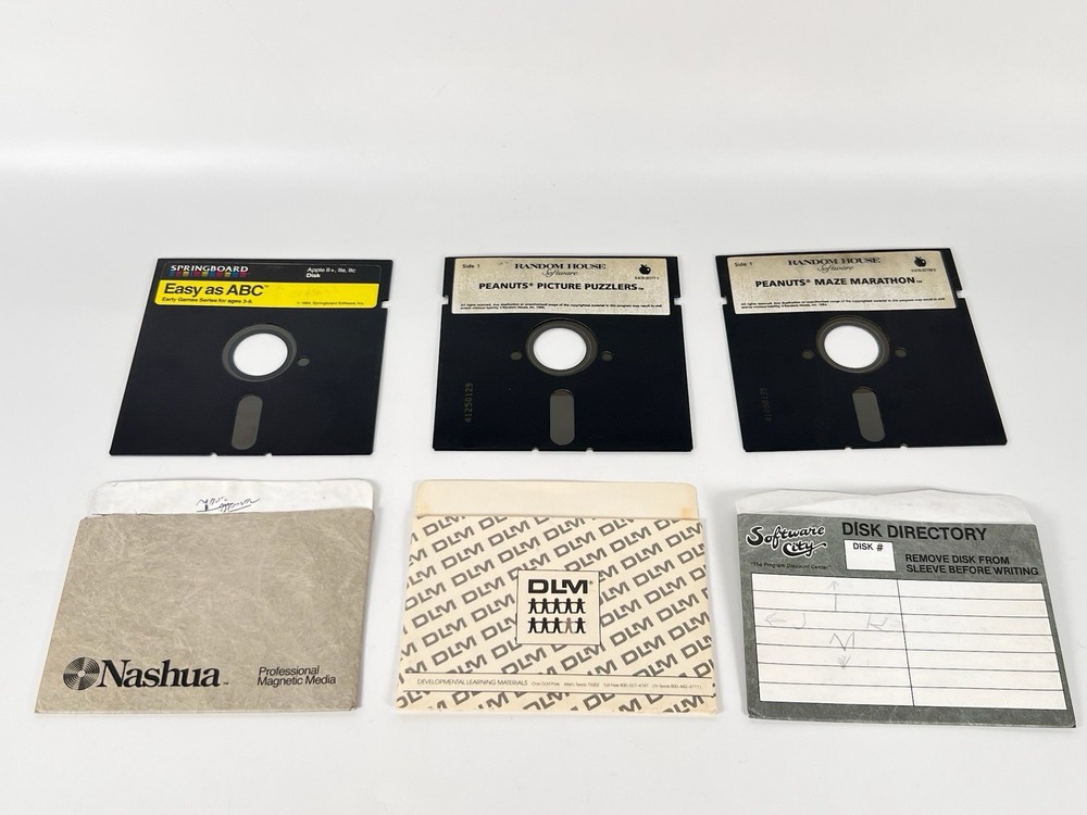 Vintage Lot 12 Floppy Disk Games & Programs Computer (Untested) Applesoft5.25