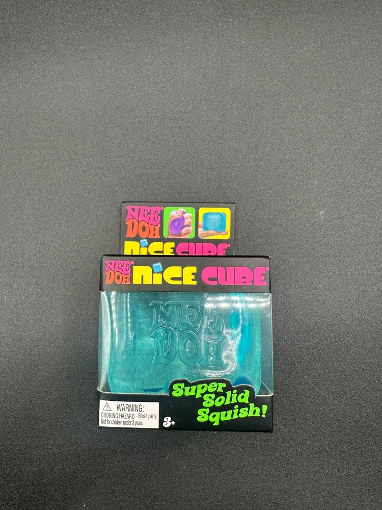 Original Nee Doh Nice Cube - Super Solid Squish! (Blue) - Factory Sealed Needoh