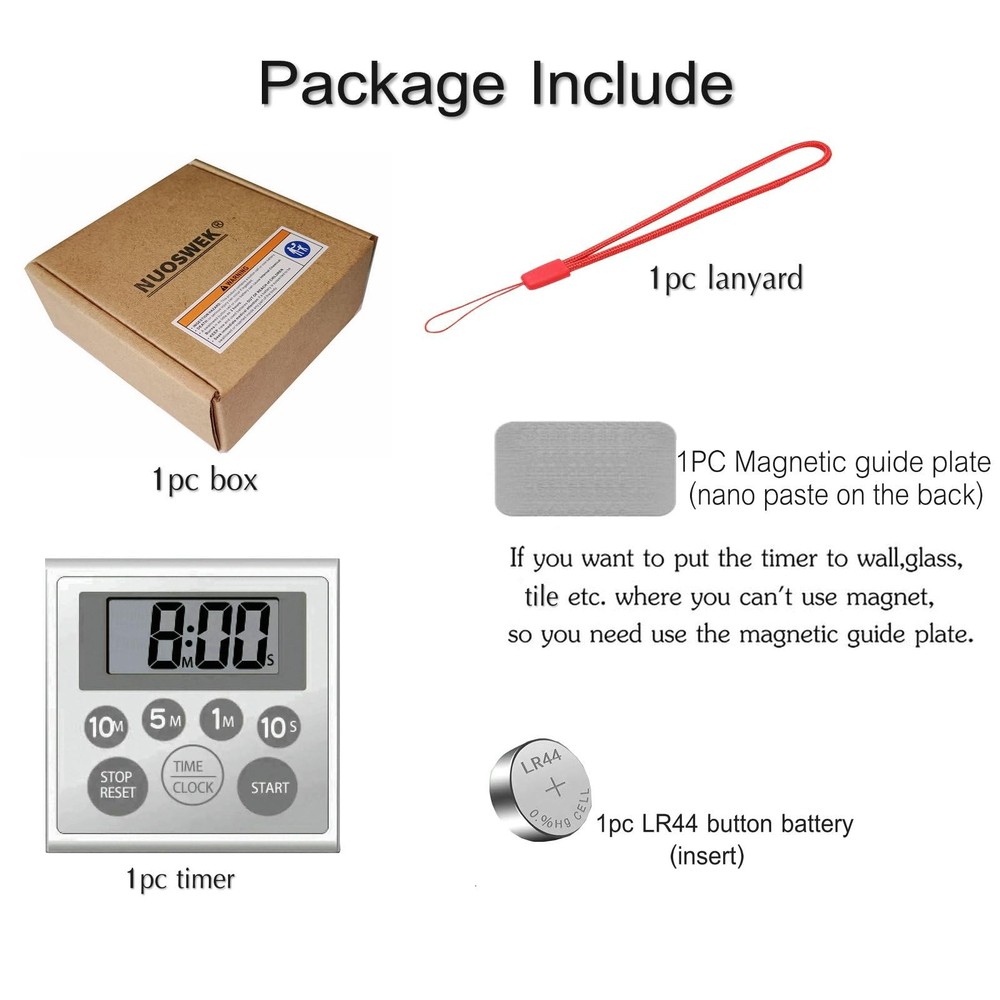 Digital Timer Waterproof Shower Timer Shower Clock Bathroom Kitchen Timer wit