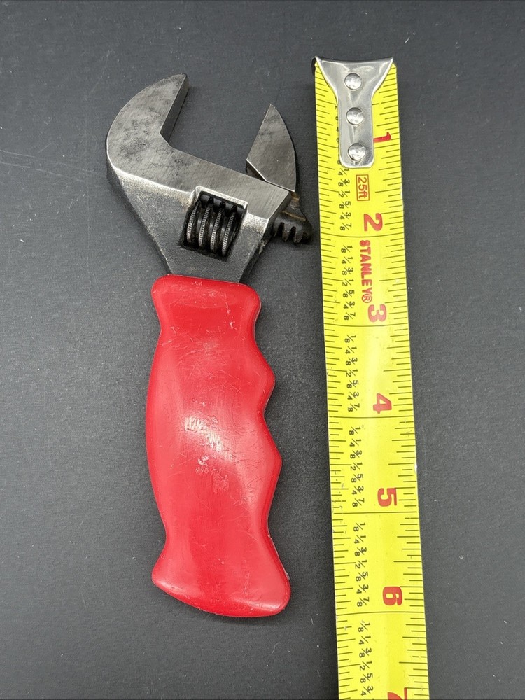 Performance Tool Small 1" Adjustable Crescent Style Wrench 6” Long W/Red Handle