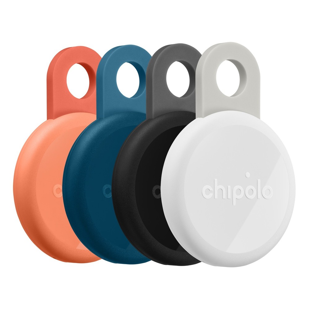 Chipolo® LOOP Rechargeable Device Tracking Tag (4 Pack; Charcoal/Chalk/Navy/Cora