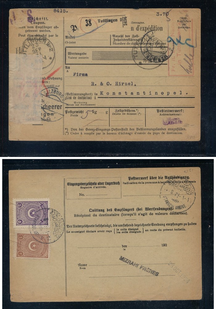 Turkey  parcel  card