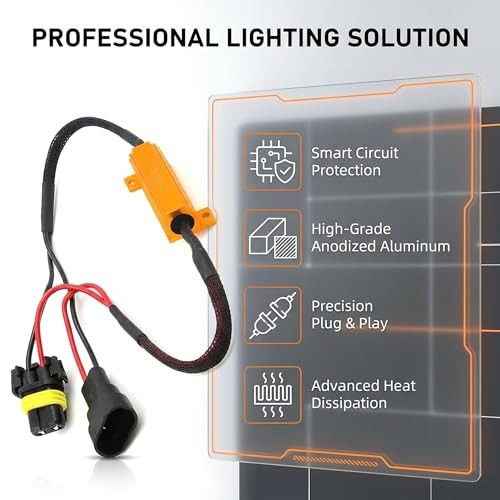 2-Pack H11 LED Canbus Resistor Kit Anti Flicker Decoder for Fog Light
