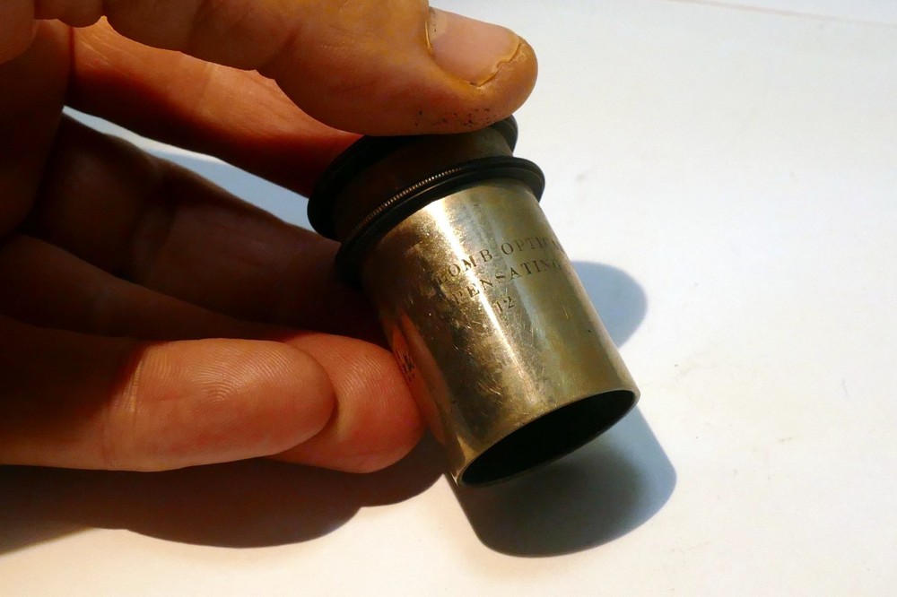 Bausch & Lomb Microscope Compensating 12 objective eyepiece brass antique 1"