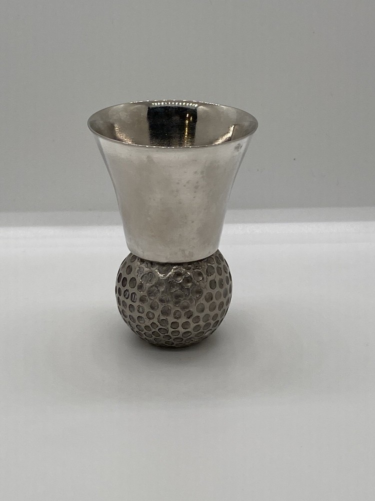 Vintage Silverplate Golf Ball  Shot Glass 3" Height China VGC