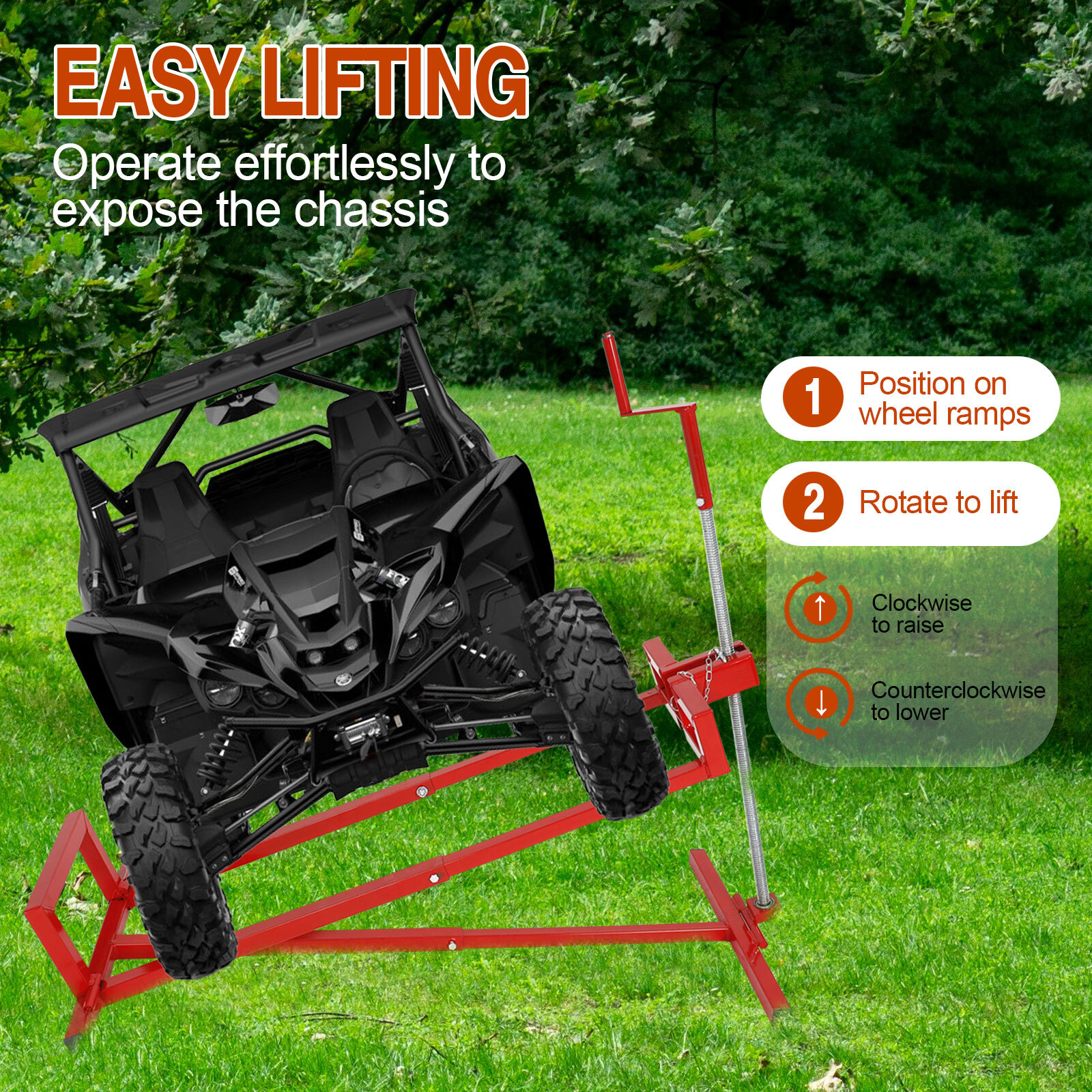 Lawn Mower Lift Jack 882 Lbs Capacity for Tractors and Zero Turn Lawn Mowers 45°