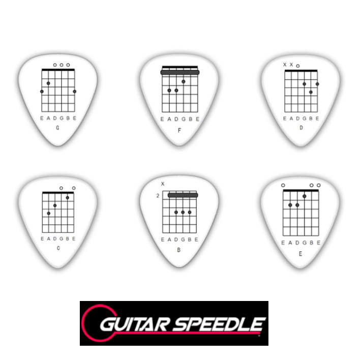 Guitar Chord Picks Major Minor 6 Double Sided