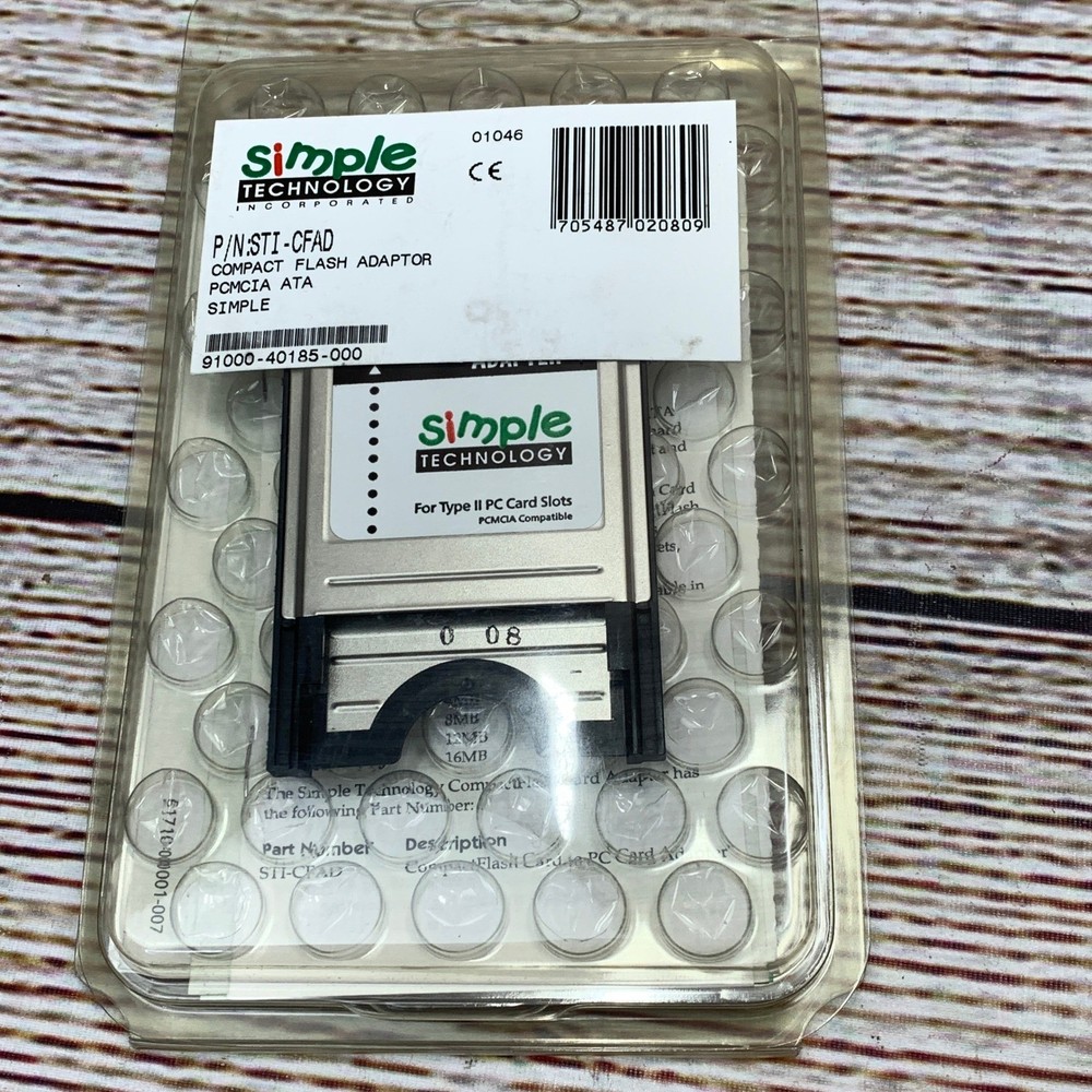 Simple Technology STI CFAD Compact Flash Adapter PCMCIA ATA Memory Upgrade