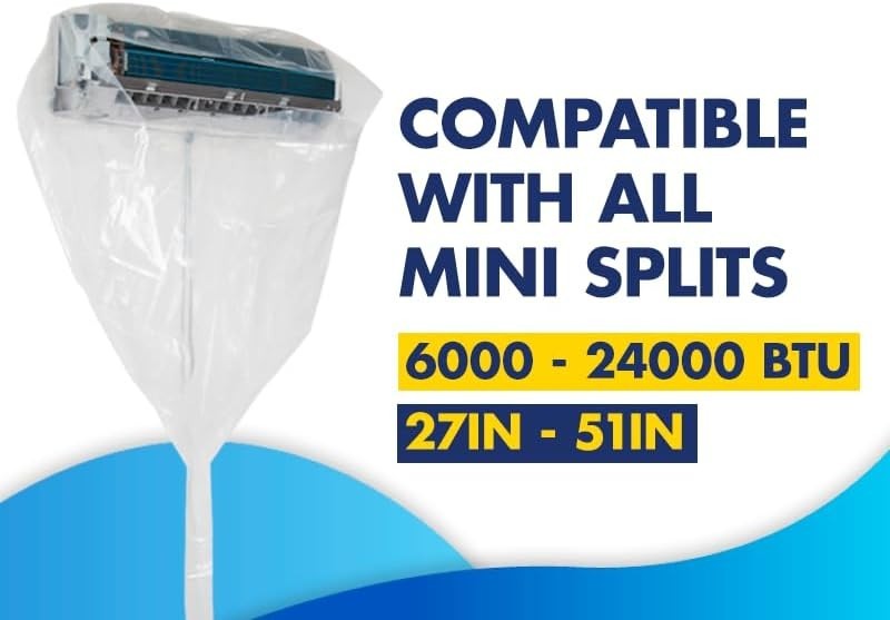 High-Density Mini Split Cleaning Cover - Prevent Overspray & Clean Effortlessly