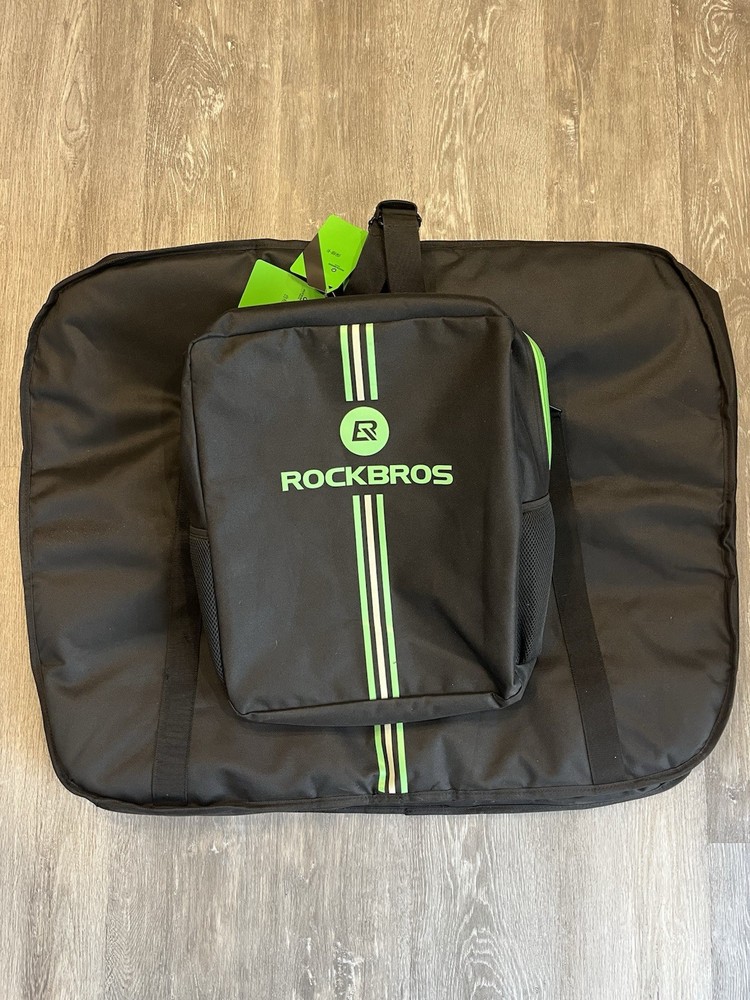 RockBros Bike Transport Bag Backpack Conversion Polyester Black  Zip Handle NWT