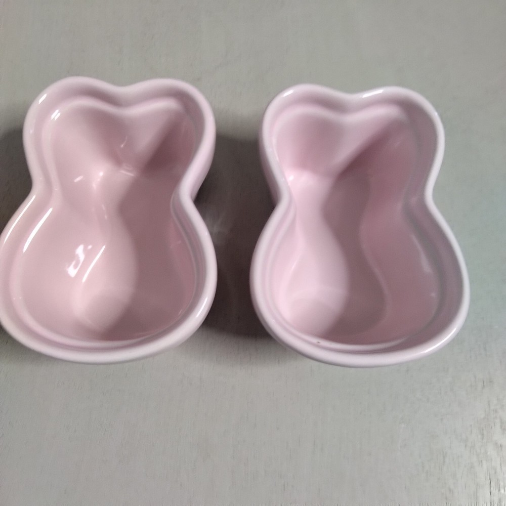 Pink Rabbit Shaped Baking Casserole Dishes - Easter - Bunny Ramekins