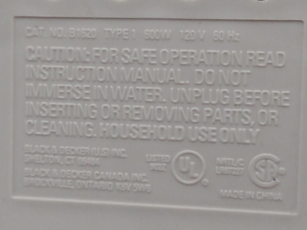 Lid for Black and Decker Bread Maker Model B1620 only