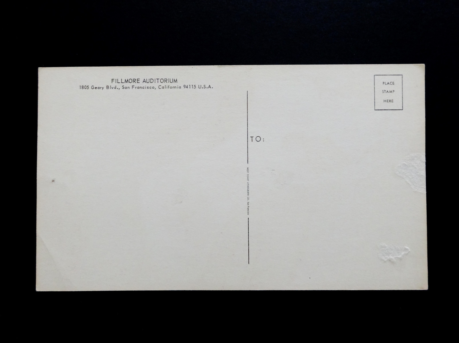 Bill Graham Fillmore Postcard Handbill BG 36 Buffalo Springfield Neil Young 1966