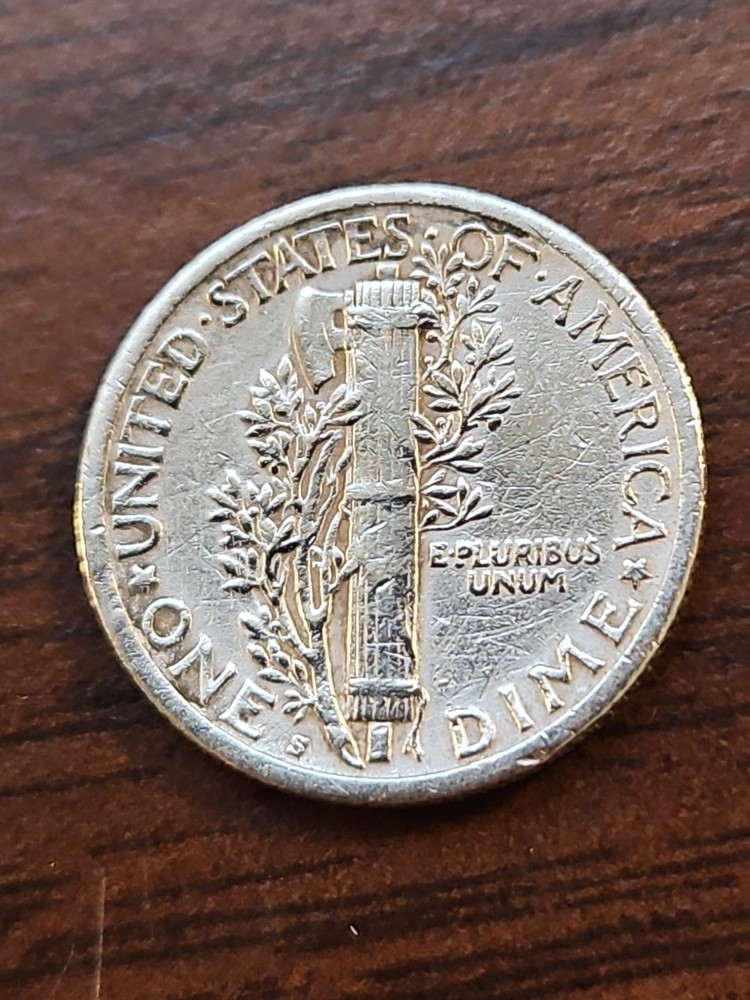 1917-S San Francisco Mint Silver Mercury Dime (Cleaned)
