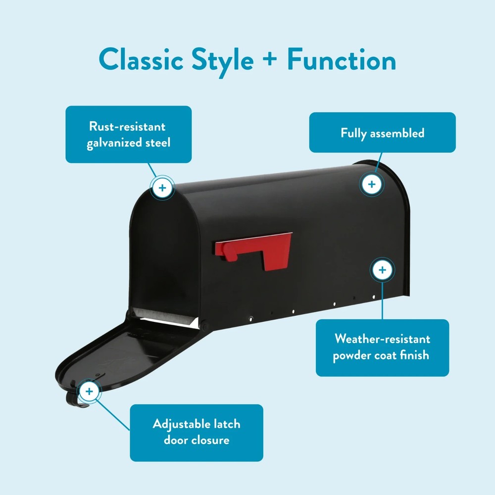 Architectural Mailboxes Elite Galvanized Steel, Medium, Post-Mount Mailbox in