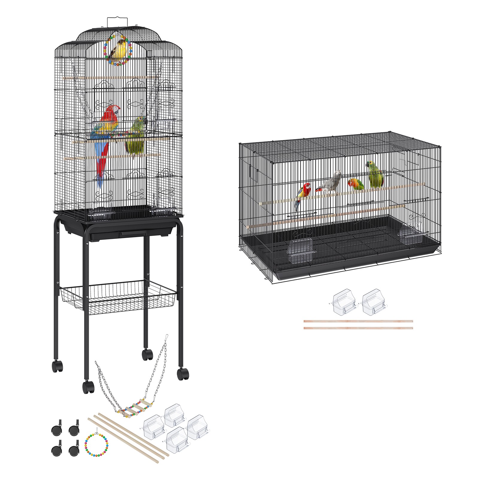 60", 30" Flight Bird Cage Metal Large Parakeet Cages for Cockatiels Parrot