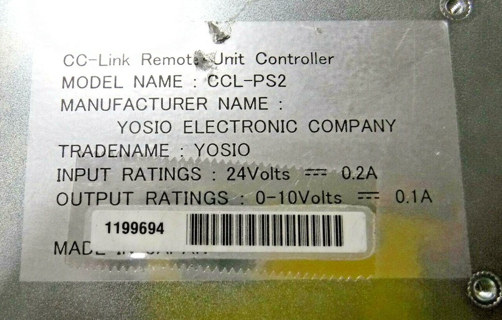 Yosio Electronic CCL-PS2 CC-Link Remote Unit Controller