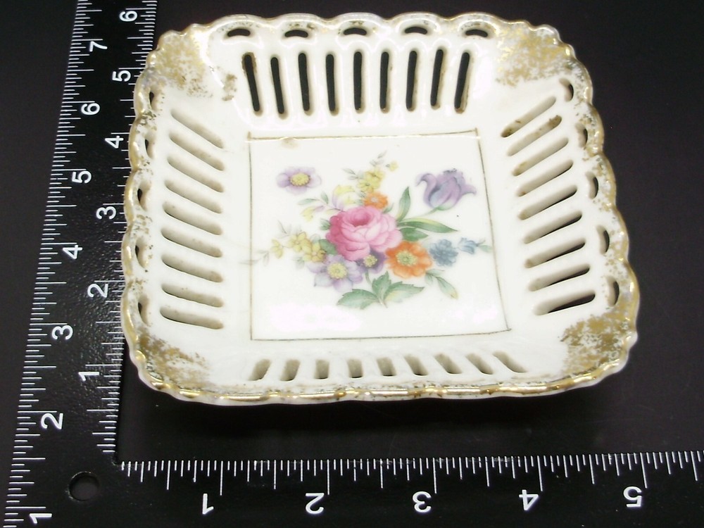Vintage Square Pierced Dish - Japan