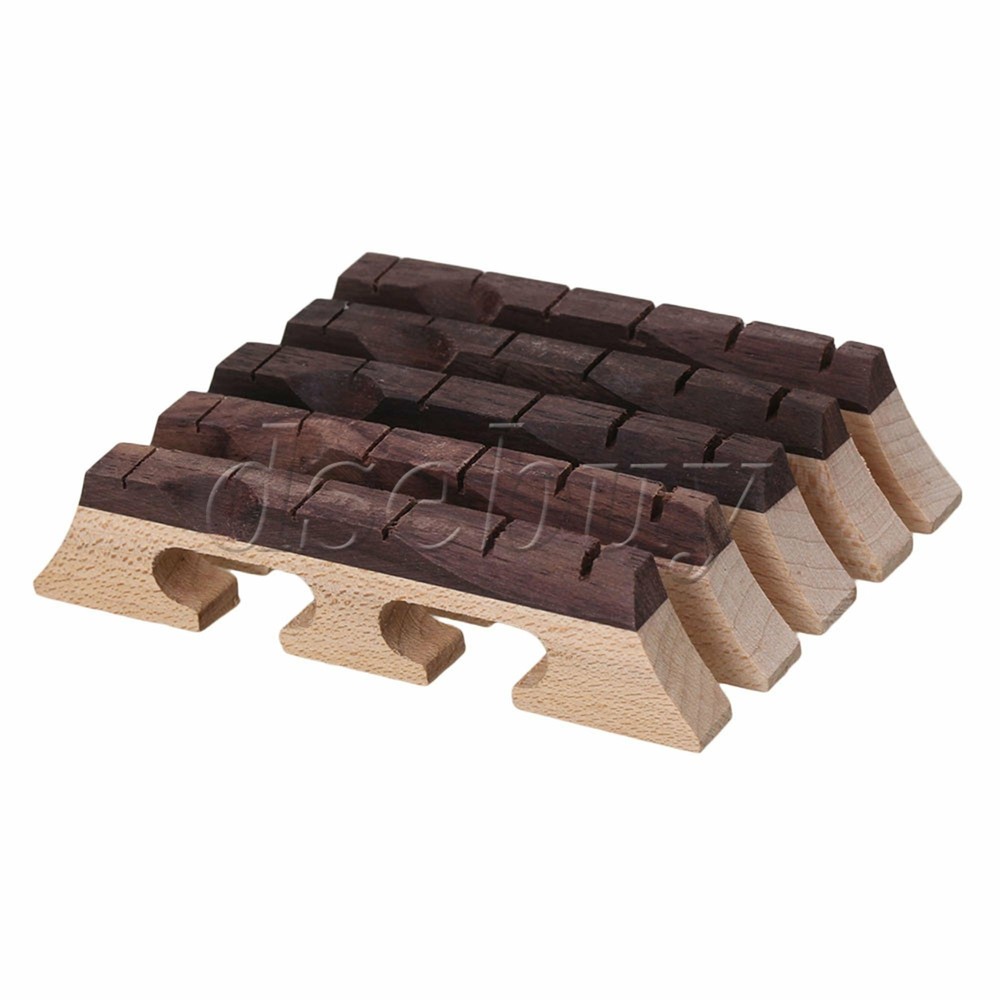 5x Maple Ebony 6 String Ukulele Banjo Guitar Bridge String Instrument Part