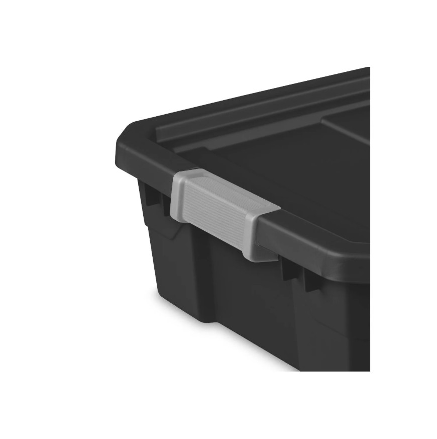 10 Gallon Stackable Storage Bins W/ Latch Lid Durable Plastic Tote 6 Count Box