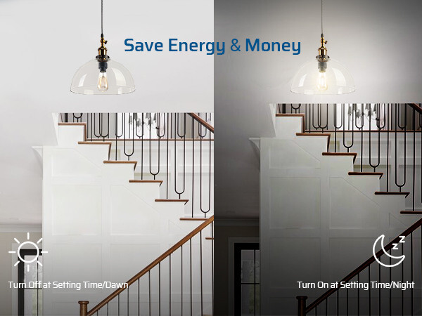 DEWENWILS Dusk to Dawn Light Sensor Socket with Timer Light Socket Indoor/Outdoo