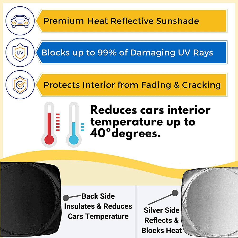 Foldable Car Front Rear Windshield Window Sun Shade Shield Cover Visor UV Block