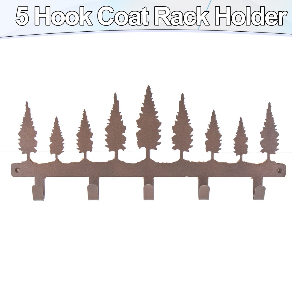Rustic Tree Silhouette Wall-Mounted Coat Rack