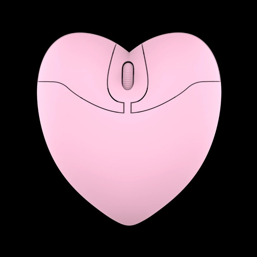 Pink Heart Bluetooth Computer Mouse With Receiver Cute Office Accessory
