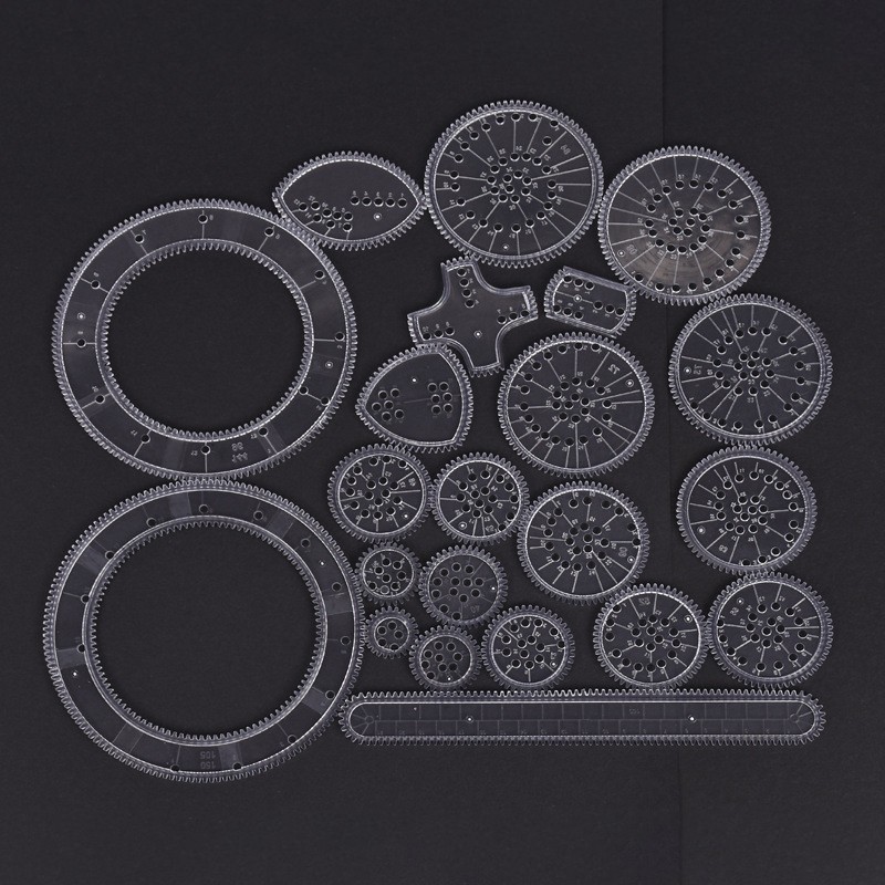 22Pcs Spirograph Geometric Ruler Drawing Accessories Drafting Tools Kids Toy
