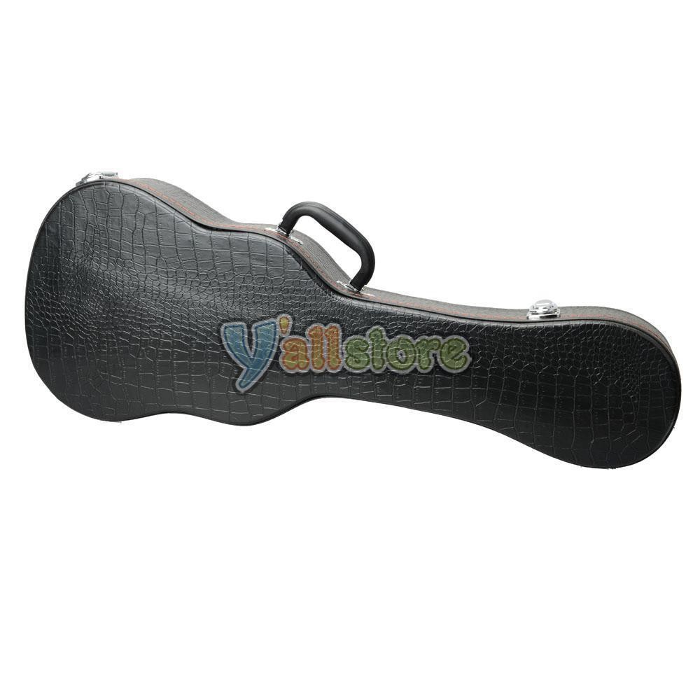 26" Black Tenor Python Pattern Leather Ukulele Uku Case