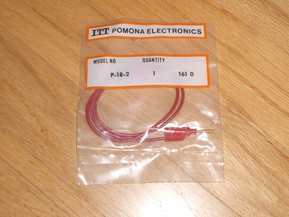 POMONA P-18-2 18" RED STACKABLE MINI BANANA PLUG TEST LEAD WIRE PATCH CORD CABLE