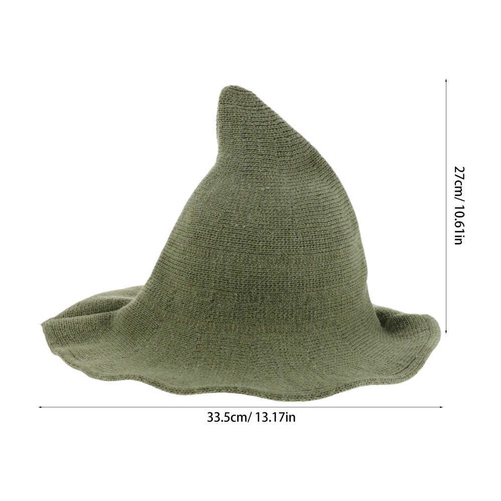 Wool Witch Hat: Wizard Sorceress Hat - Halloween Pointed Wizard Cap -