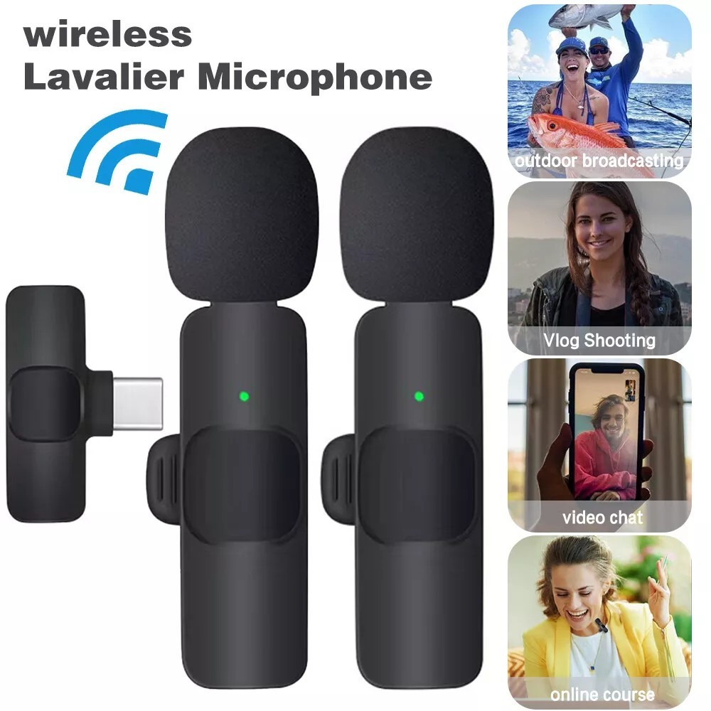 Lavalier Microphone Wireless Audio Video Recording Mini Mic For Android