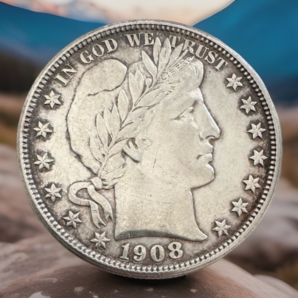 1908d 50c Barber Half Dollar AU