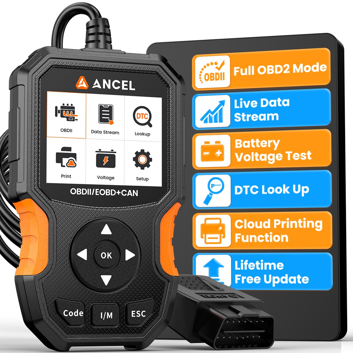 ANCEL AS300 OBD2 Scanner Code Reader Car Diagnostic Scan Tool Check Engine Fault