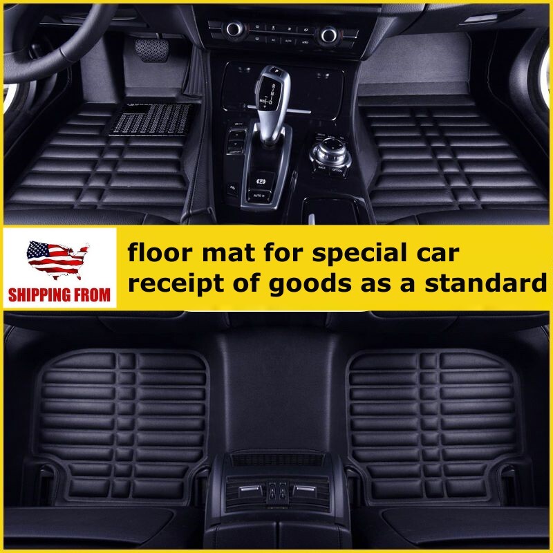 for 2007-2017 Toyota Camry Car Floor Mats Front & Rear Liner Leather Pad Black