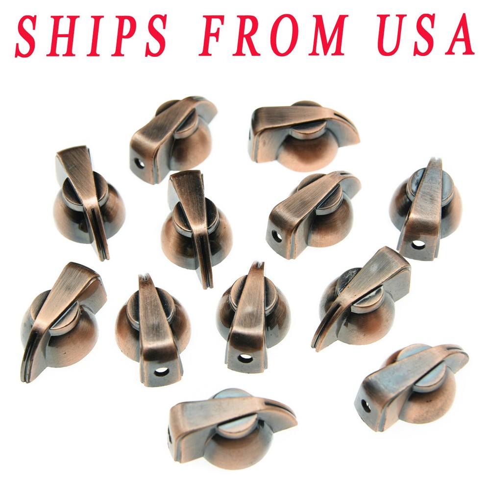 KAISH 12x Brass Insert Guitar Chicken Head Knobs AMP Effect pointer Knobs Bronze